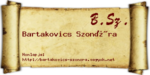Bartakovics Szonóra névjegykártya
